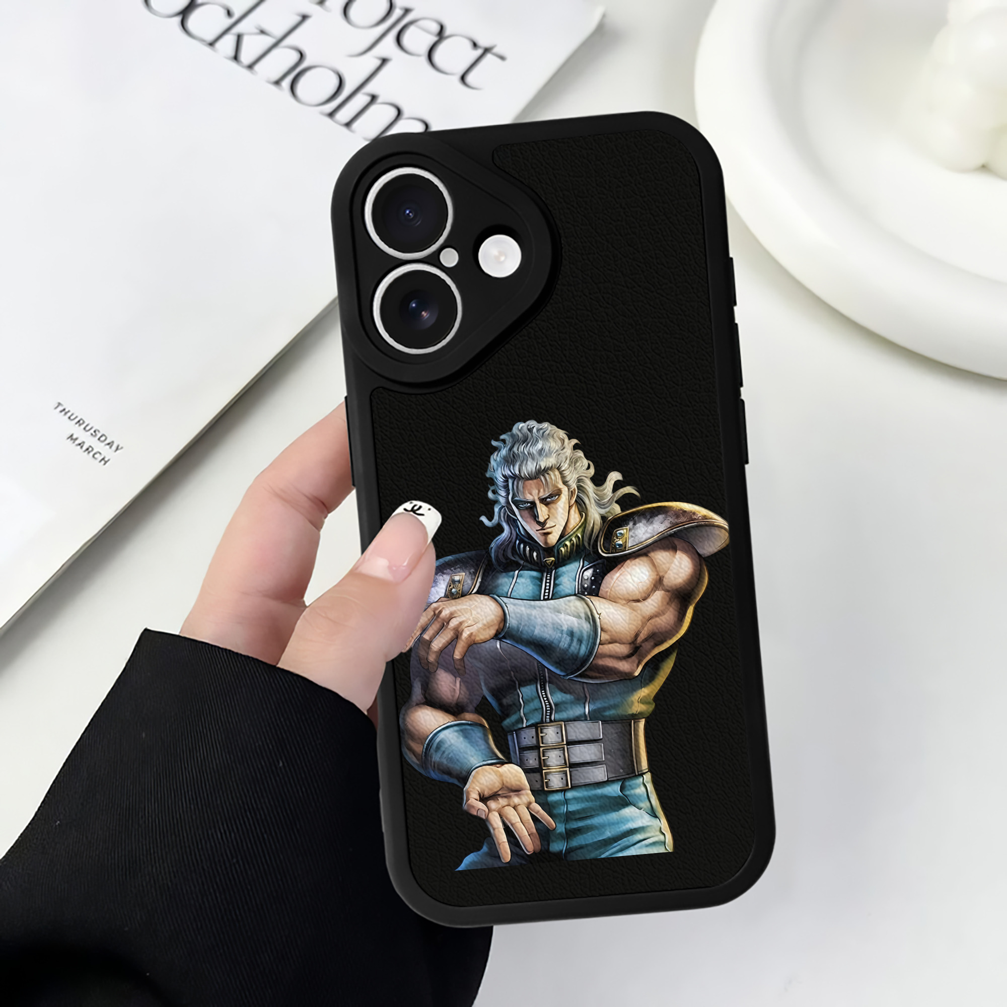 （画像用） 北斗の拳 Fist of the North Star 【iPhone 16シリーズ対応】シリコンスマホケース（レザー調） 材質：シリコン